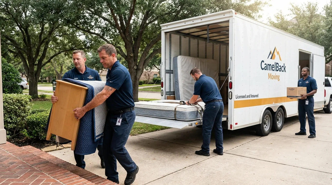 Crew loading residential truck for cross-state move from Felton, DE
